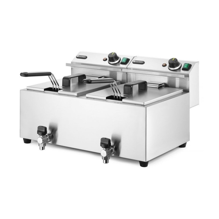 Friteuse Profi Line avec robinet de vidange - 2 x 8 l