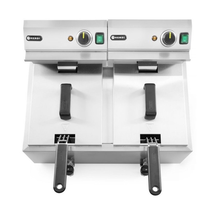 Friteuse Profi Line avec robinet de vidange - 2 x 8 l