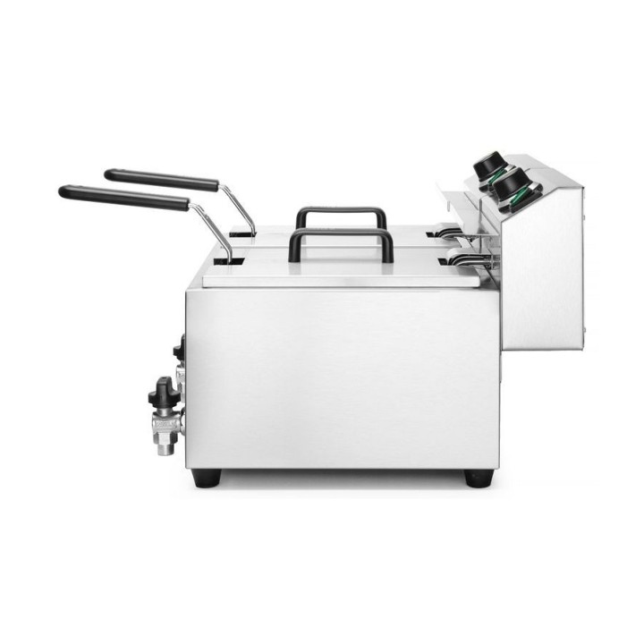 Friteuse Profi Line avec robinet de vidange - 2 x 8 l