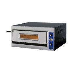 FOUR A PIZZA ELECTRIQUE PROFESSIONNEL, 1 X 4 PIZZA Ø 300 MM, COMMANDES MECANIQUES, TRIPHASE VE04START GGF