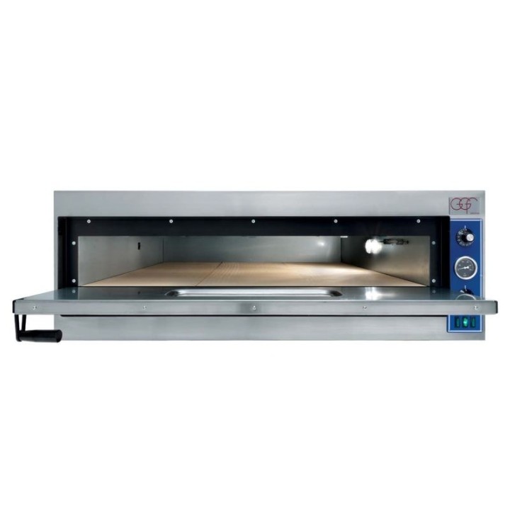 PROFESSIONELE ELECTRISCHE PIZZA OVEN, 1 X 6 PIZZA Ø 300 MM, MECHANISCHE BEDIENING, TRIFASE VE06START GGF