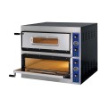 FOUR A PIZZA ELECTRIQUE PROFESSIONNEL, 2 X 6 PIZZA Ø 300 MM, COMMANDES MECANIQUES, TRIPHASE VE66START GGF