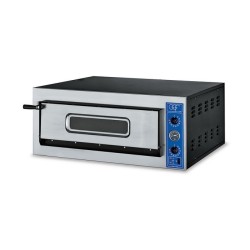 PROFESSIONELE ELECTRISCHE PIZZA OVEN, 1 X 4 PIZZA Ø 360 MM, KAMER VOLLEDIG IN HITTEBESTENDIGE STENEN, MECHANISCHE BEDIENING V...