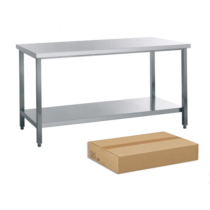 TABLE DE TRAVAIL INOX DEMONTABLE, AVEC SOUTABLETTE, L 800 MM JT1KIT-08070 FORCAR
