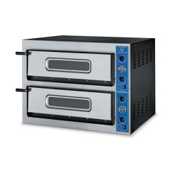 FOUR A PIZZA ELECTRIQUE PROFESSIONNEL, 2 X 4 PIZZA Ø 360 MM, CHAMBRE ENTIEREMENT EN PIERRES REFRACTAIRES, COMMANDES MECANIQUE...