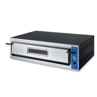 PROFESSIONELE ELECTRISCHE PIZZA OVEN, 1 X 6 PIZZA Ø 360 MM, KAMER VOLLEDIG IN HITTEBESTENDIGE STENEN, MECHANISCHE BEDIENING V...