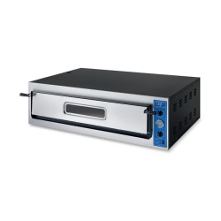 FOUR A PIZZA ELECTRIQUE PROFESSIONNEL, 1 X 6 PIZZA Ø 360 MM, CHAMBRE ENTIEREMENT EN PIERRES REFRACTAIRES, COMMANDES MECANIQUE...