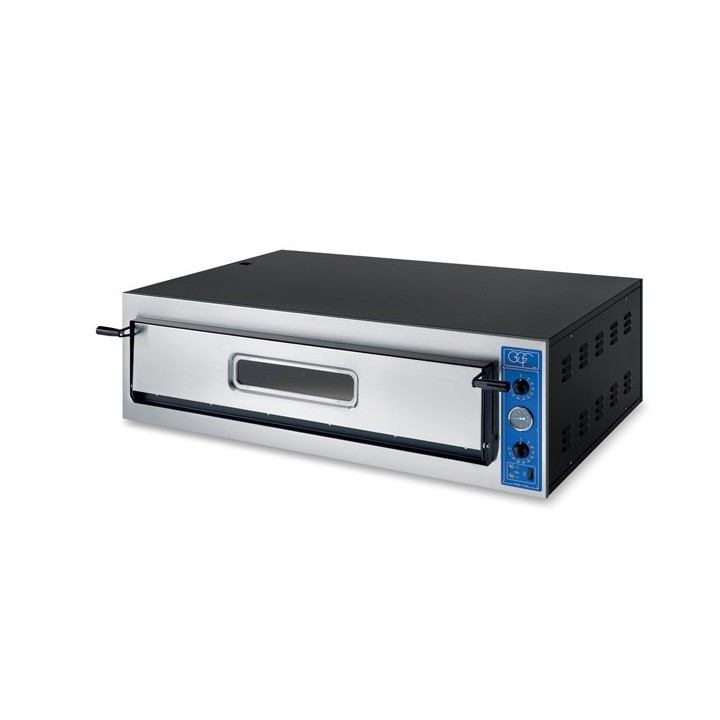 FOUR A PIZZA ELECTRIQUE PROFESSIONNEL, 1 X 6 PIZZA Ø 360 MM, CHAMBRE ENTIEREMENT EN PIERRES REFRACTAIRES, COMMANDES MECANIQUE...