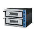 PROFESSIONELE ELECTRISCHE PIZZA OVEN, 2 X 6 PIZZA Ø 360 MM, KAMER VOLLEDIG IN HITTEBESTENDIGE STENEN, MECHANISCHE BEDIENING V...