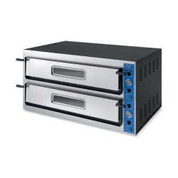 FOUR A PIZZA ELECT PROFESS EN LARGEUR, 2 X 6 PIZZA Ø 360 MM, CHAMBRE ENTIEREMENT EN PIERRES REFRACTAIRES, COMMANDES MECANIQUE...