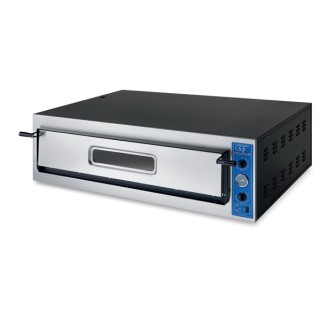 FOUR A PIZZA ELECTRIQUE PROFESSIONNEL, 1 X 9 PIZZA Ø 360 MM, CHAMBRE ENTIEREMENT EN PIERRES REFRACTAIRES, COMMANDES MECANIQUE...