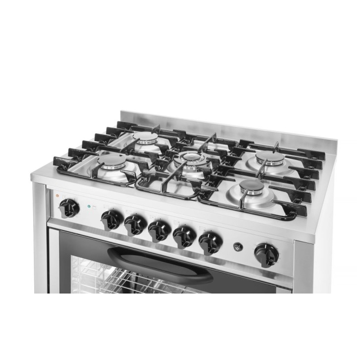 Cuisinière à gaz - 5 feux avec four électrique