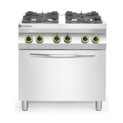 Cuisinière à gaz 4 feux avec four à convection GN 1/1