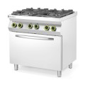 Cuisinière à gaz 4 feux avec four à convection GN 1/1