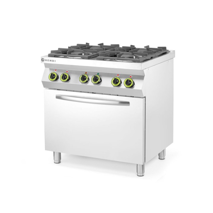 Cuisinière à gaz 4 feux avec four à convection GN 1/1
