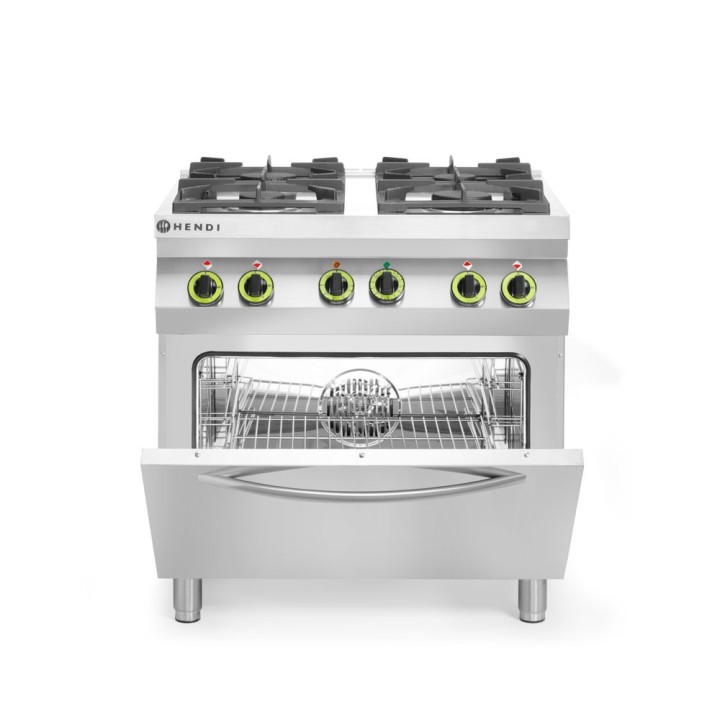 Cuisinière à gaz 4 feux avec four à convection GN 1/1