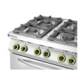 Cuisinière à gaz 4 feux avec four à convection GN 1/1