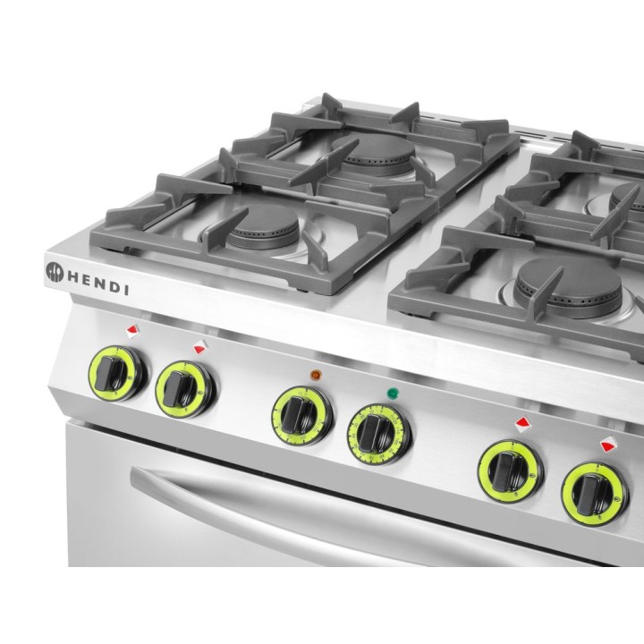 Cuisinière à gaz 4 feux avec four à convection GN 1/1