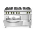 Cuisinière Kitchen Line - 6 feux avec four à convection électrique GN 1/1