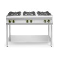 Cuisinière à gaz - 6 feux, support ouvert