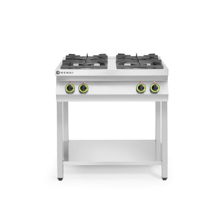 Cuisinière à gaz - 4 feux, support ouvert