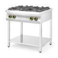 Cuisinière à gaz - 4 feux, support ouvert