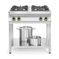 Cuisinière à gaz - 4 feux, support ouvert