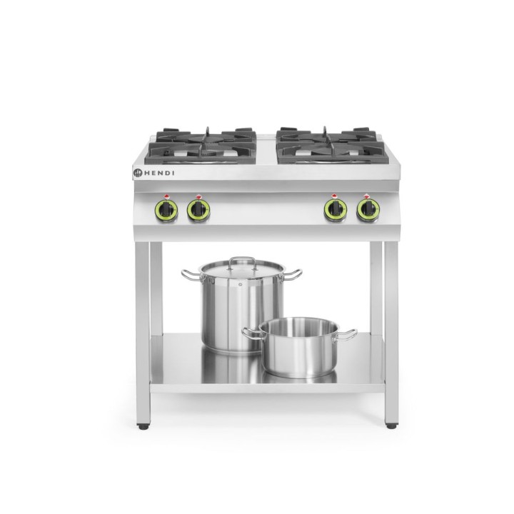Cuisinière à gaz - 4 feux, support ouvert
