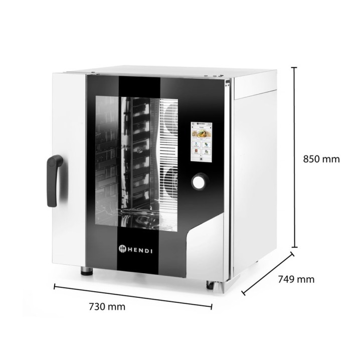 Four à vapeur à convection – Toucher 7 x GN 1/1, électrique, avec vapeur directe et écran tactile contrôlé