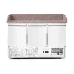 Saladette pizza 3 portes avec vitrine réfrigérée 380+40L