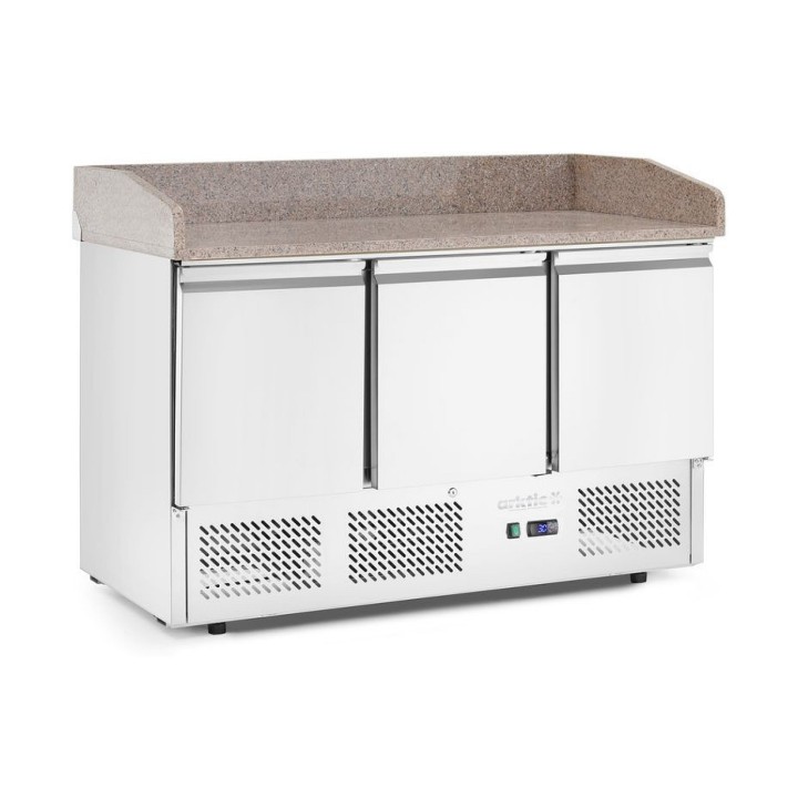 Saladette pizza 3 portes avec vitrine réfrigérée 380+40L