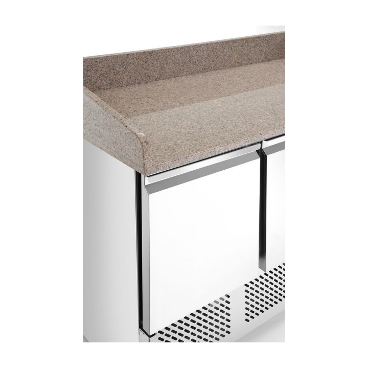 Saladette pizza 3 portes avec vitrine réfrigérée 380+40L