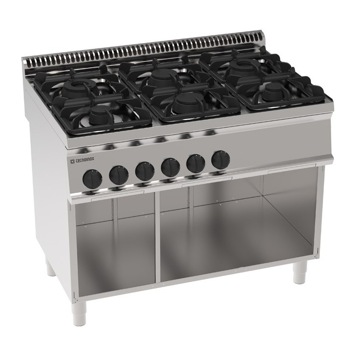 6 BRANDERS GAS OP OPEN KAST EG6SA70 TECNOINOX