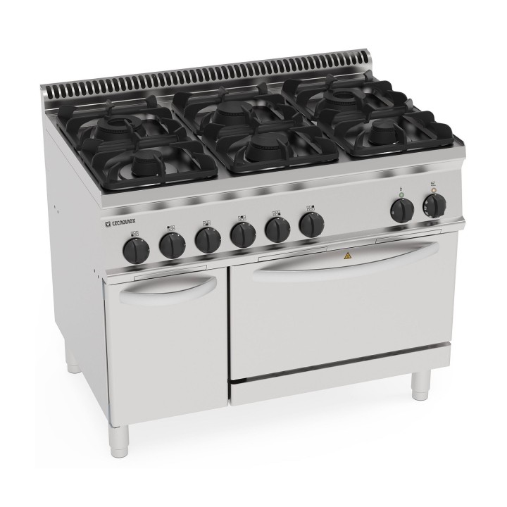 6 FEUX GAZ SUR FOUR GAZ GN 2/1 ET ARMOIRE FERMEE EG6SFA70 TECNOINOX