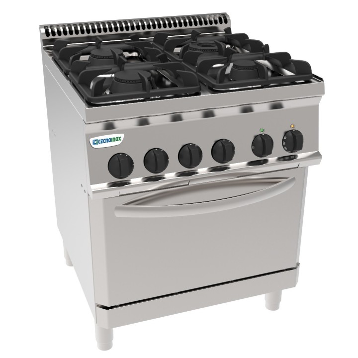 4 FEUX GAZ SUR FOUR ELECTRIQUE VENTILE GN 1/1 EG4SFE70 TECNOINOX