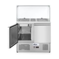 Saladette 2 portes avec vitrine réfrigérée en verre 300L