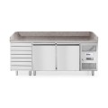 Saladette pizza avec 2 portes et 7 tiroirs 280L