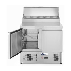 Saladette 2 portes avec vitrine réfrigérée GN surélevée 300L