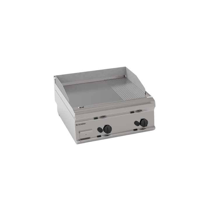 TOP FRY-TOP DOUBLE GAZ, 2/3 LISSE ET 1/3 RAINURE EGFT870LR TECNOINOX