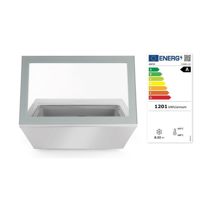 Vitrine réfrigérée négatif pour crème glacée