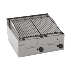 TOP LAVASTEENGRILL DUBBEL GAS EGPL865 TECNOINOX