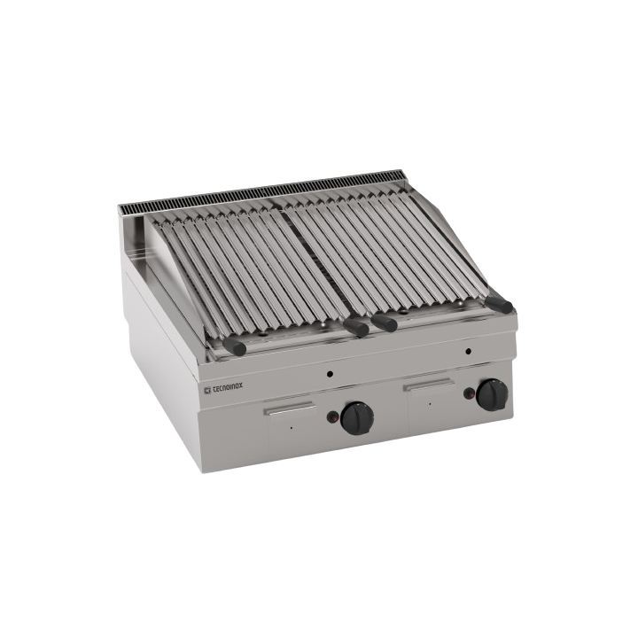 TOP GRILLADE PIERRE DE LAVE DOUBLE GAZ EGPL865 TECNOINOX
