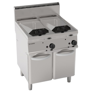 FRITEUSE GAZ 2 x 14 L SUR ARMOIRE FERMEE EGF870 TECNOINOX