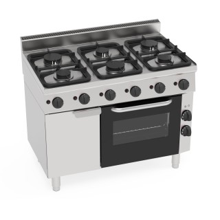 GAS FOURNUIS OP ELECTRISCHE OVEN EN KAST EG6SFEA65 TECNOINOX