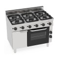 FOURNEAUX GAZ SUR FOUR ELECTRIQUE ET ARMOIRE EG6SFEA65 TECNOINOX