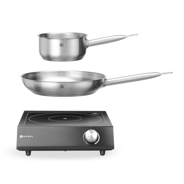 Set : Plaque de cuisson à induction 3500W + casserole + poêle