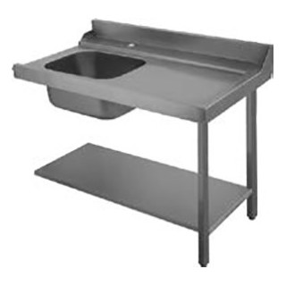TABLE ENTREE LAVE-VAISSELLE A CAPOT DROITE AVEC PLONGE - L 1200 MM D80206 ELETTROBAR