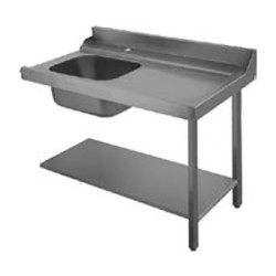 TABLE ENTREE LAVE-VAISSELLE A CAPOT DROITE AVEC PLONGE - L 1200 MM D80206 ELETTROBAR