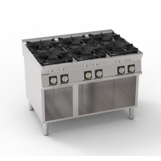 6 BRANDERS GAS OP OPEN KAST EG6SA90 TECNOINOX