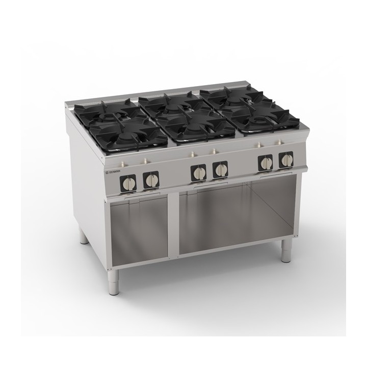 6 BRANDERS GAS OP OPEN KAST EG6SA90 TECNOINOX